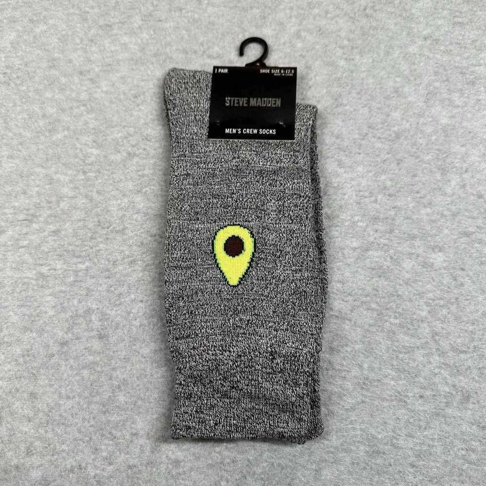 Steve Madden Socks Mens Size 10-13 Shoe Size 6-12.5 Gray Avocado